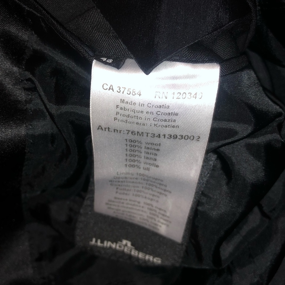 J.Lindeberg TUX WOOL TUXEDO BLK BLAZER SIZE 46/36 - Picture 6 of 8